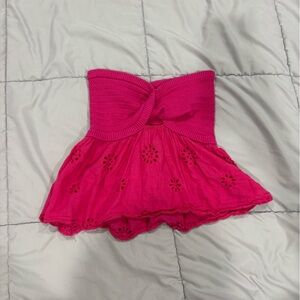 Amazon Women's Pink Strapless Top